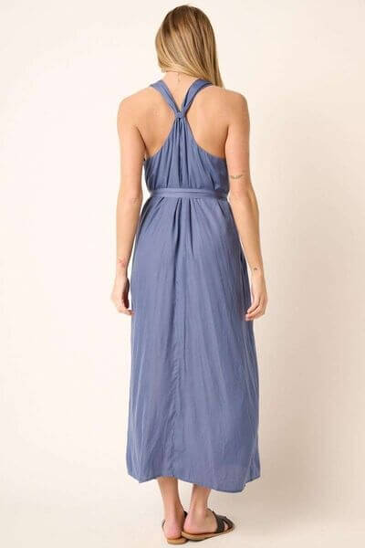 Mittoshop Cross Back Belted V Neck Tank Maxi Dress - Lily and Lavender Boutique
