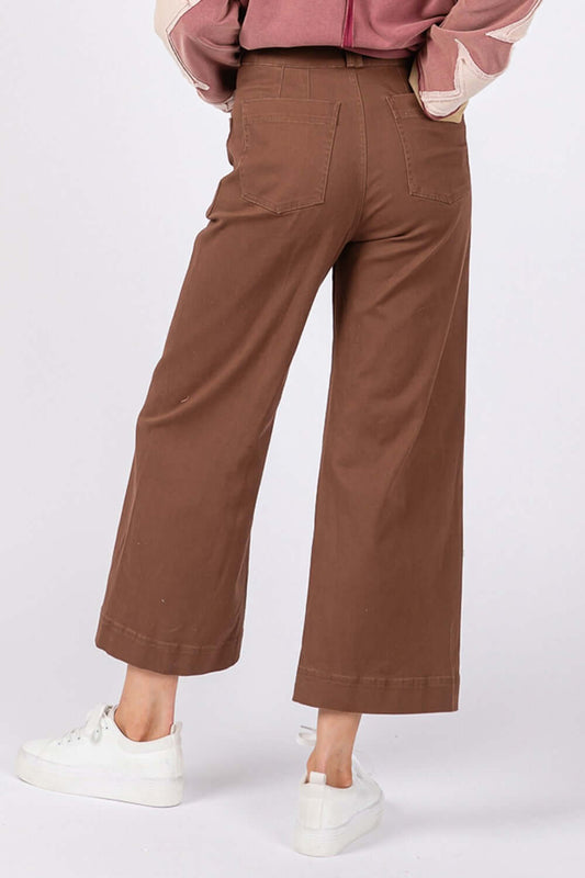 SAGE + FIG Wide Leg Cropped Pants - Lily and Lavender Boutique