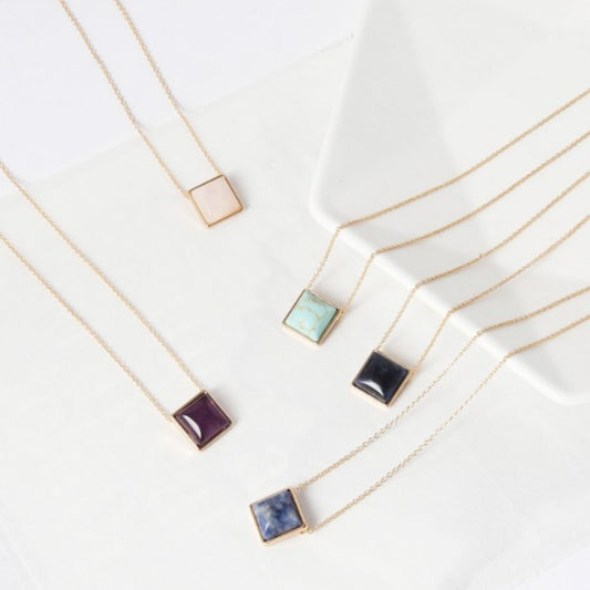 Square Drop Necklace - Lily and Lavender Boutique