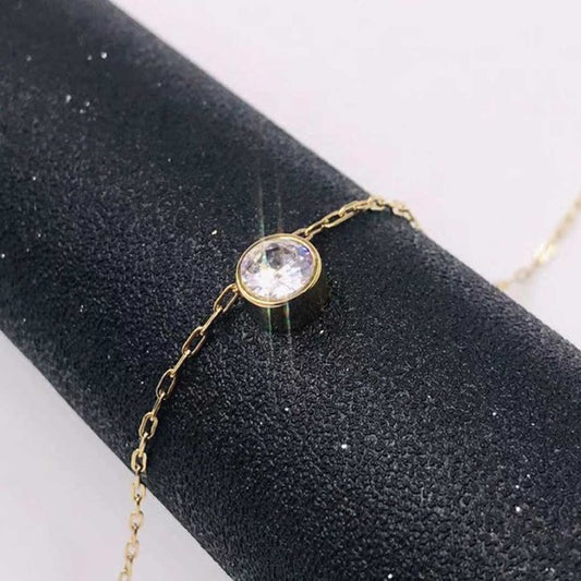 Stainless Steel Gold Solitaire Necklace - Lily and Lavender Boutique