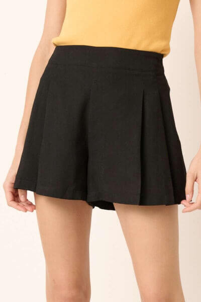 Mittoshop Side Invisible Zipper Pleated Shorts - Lily and Lavender Boutique