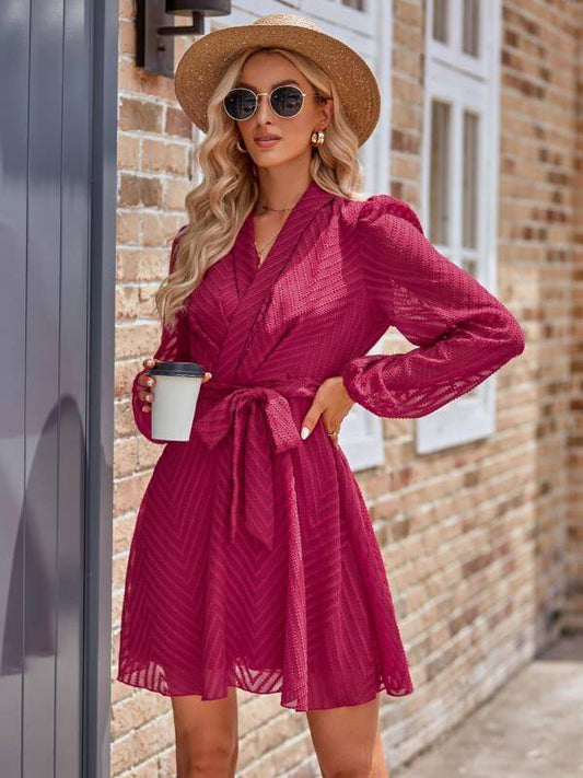 Long sleeve wrap front dress - Lily and Lavender Boutique
