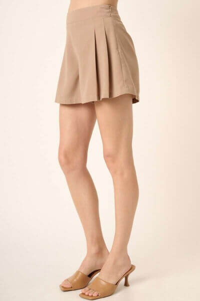 Mittoshop Side Invisible Zipper Pleated Shorts - Lily and Lavender Boutique