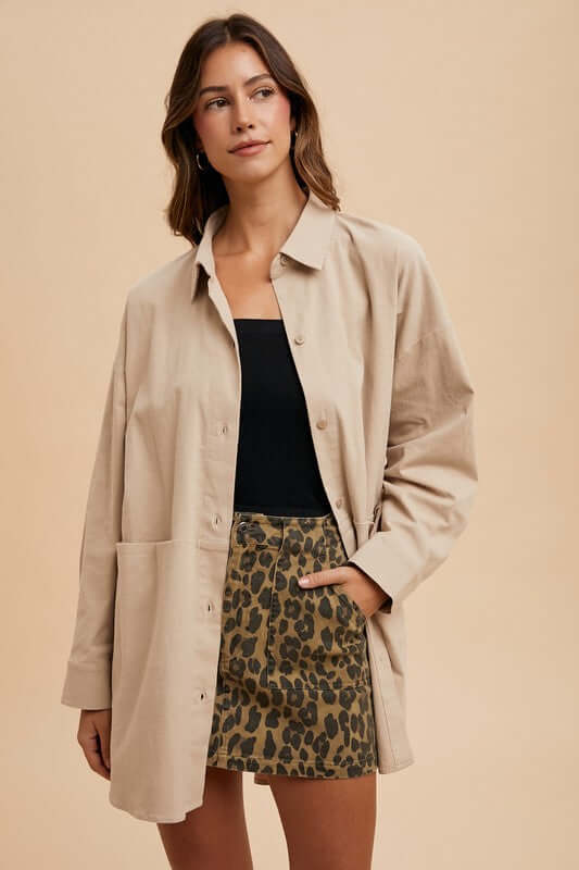 Annie Wear Leopard Denim Mini Skirt - Lily and Lavender Boutique