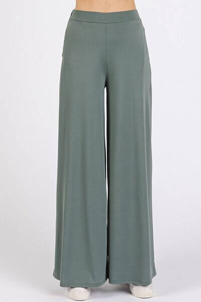Mittoshop Yoga Air Stretch Elastic Waist Wide Leg Pants - Lily and Lavender Boutique