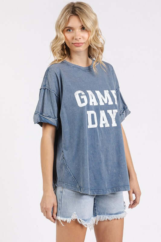Mittoshop GAME DAY Round Neck Short Sleeve T-Shirt - Lily and Lavender Boutique