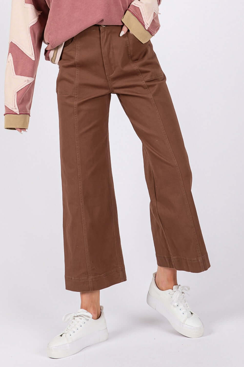 SAGE + FIG Wide Leg Cropped Pants - Lily and Lavender Boutique