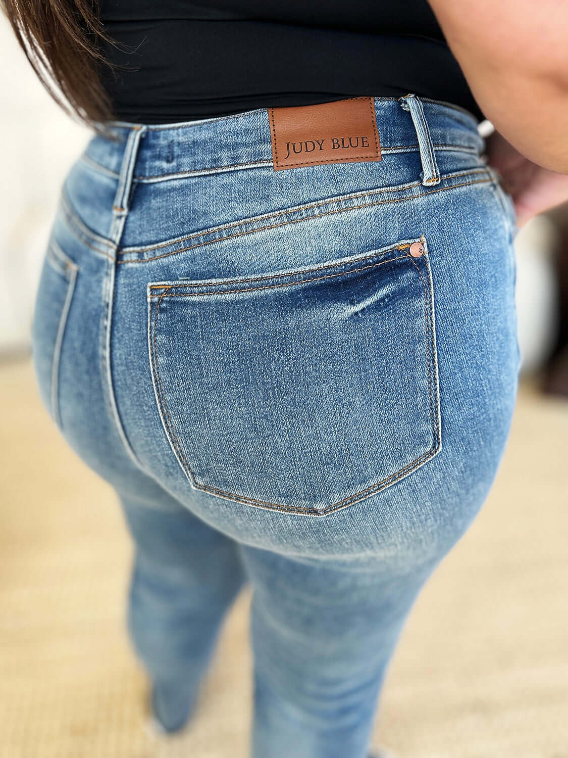 Judy Blue Full Size Mid Rise Rigid Magic Release Hem Jeans - Lily and Lavender Boutique
