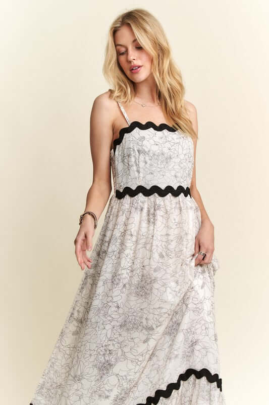 ADORA Floral Adjustable Strap Maxi Cami Dress - Lily and Lavender Boutique