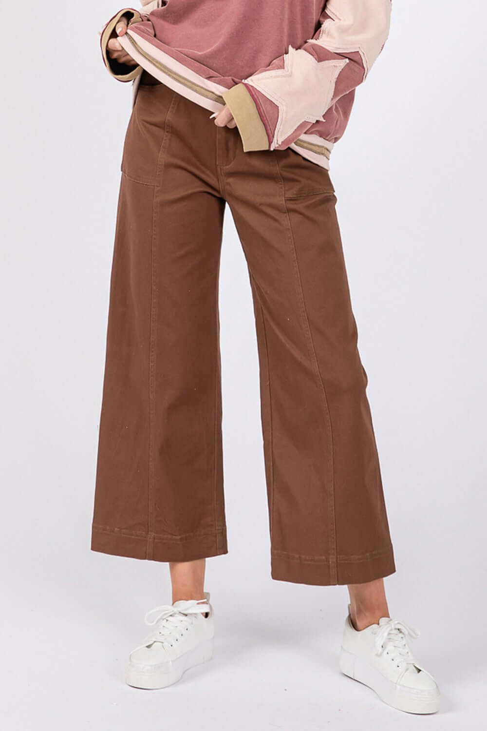 SAGE + FIG Wide Leg Cropped Pants - Lily and Lavender Boutique