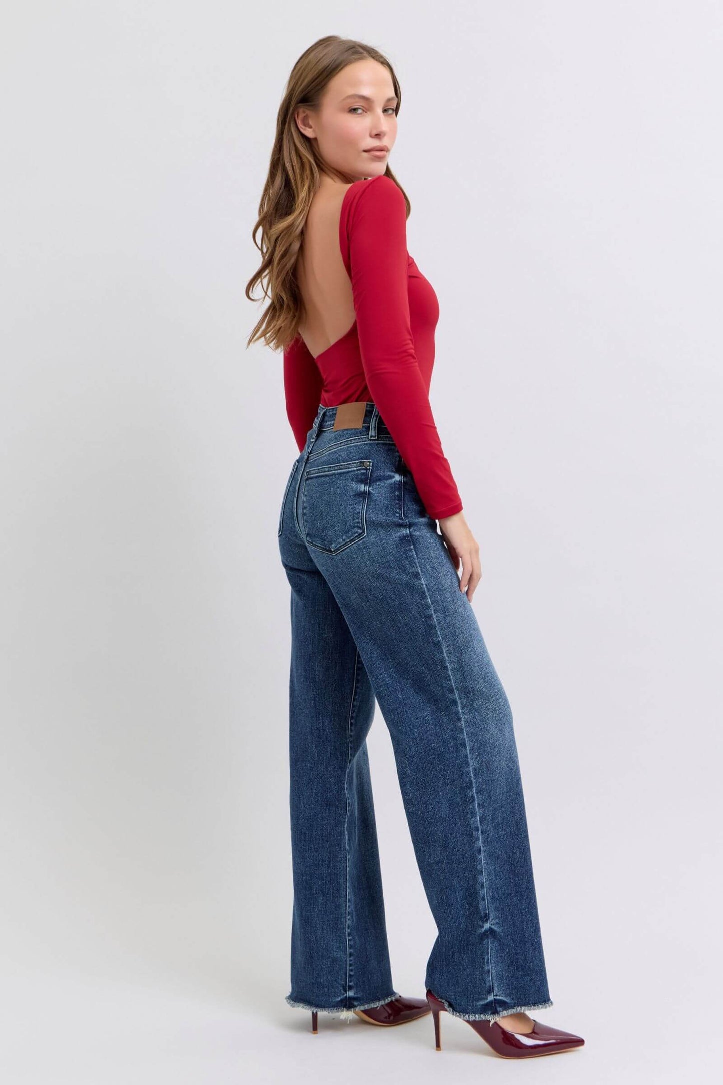 Judy Blue Full Size Raw Hem Mid Rise Jeans - Lily and Lavender Boutique
