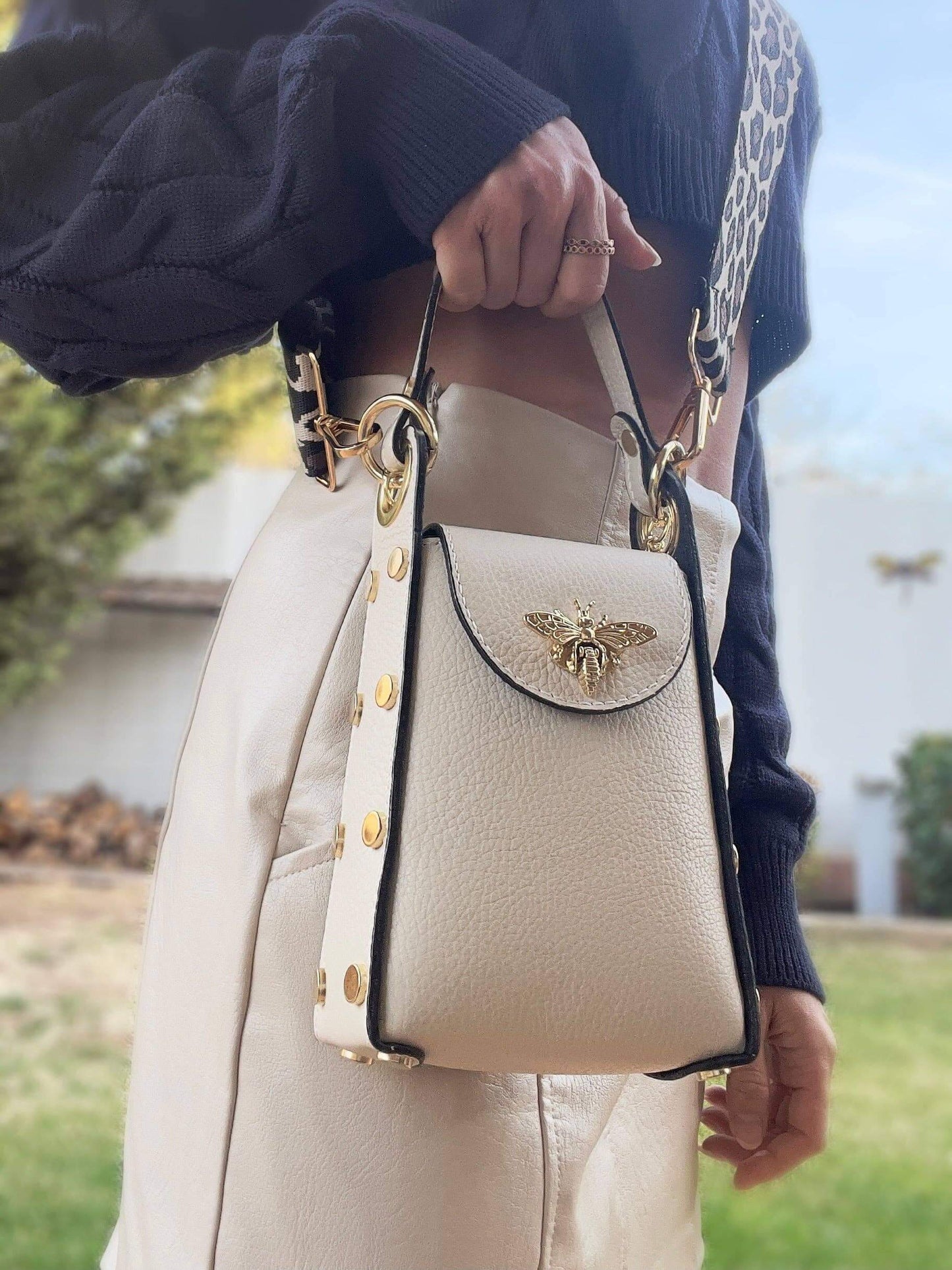 Cassette - The Bee Bag Creamy White.: Creamy White - Lily and Lavender Boutique