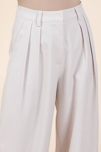 Mittoshop Pintuck Detail High Rise Pants - Lily and Lavender Boutique