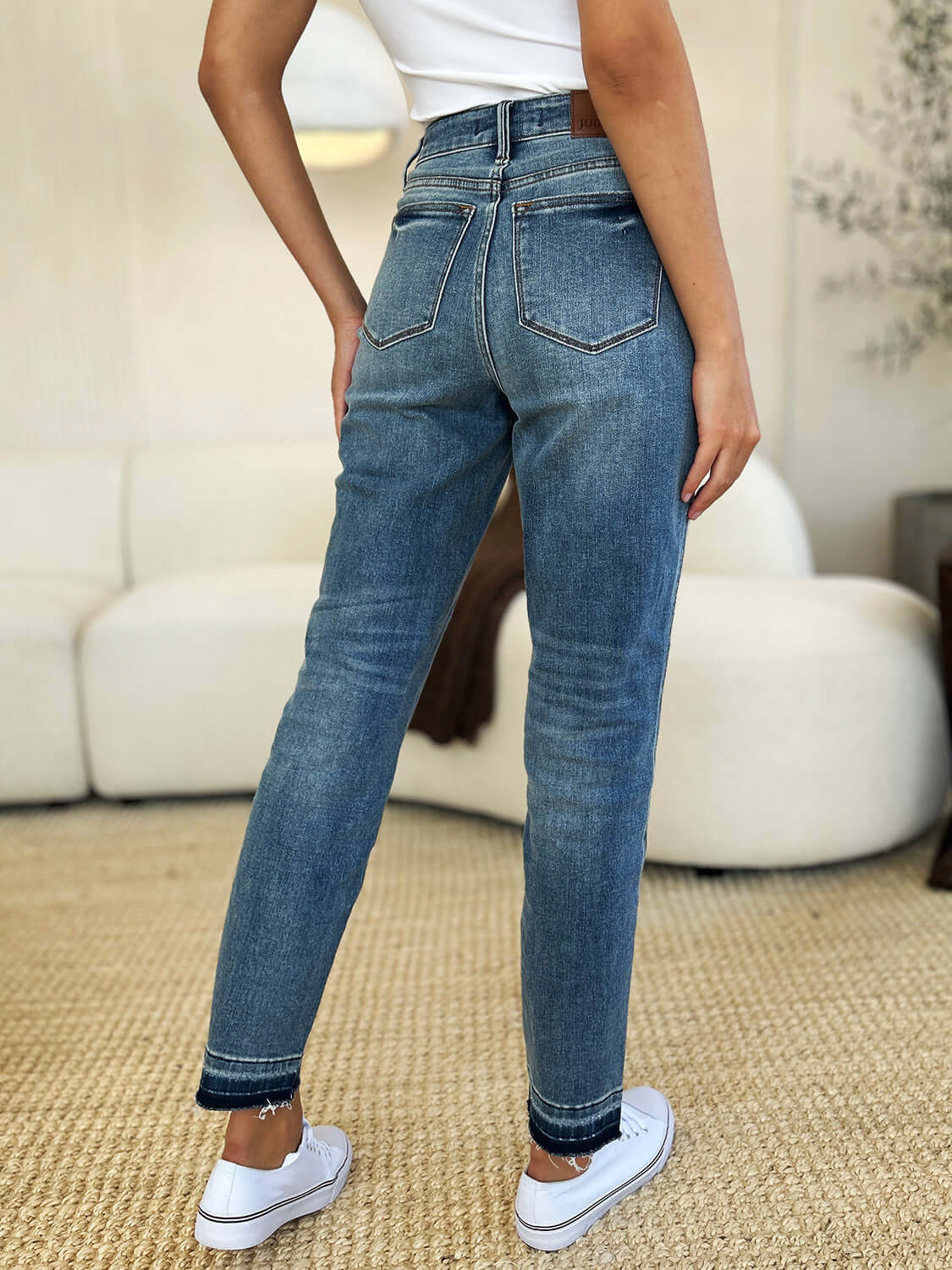 Judy Blue Full Size Mid Rise Rigid Magic Release Hem Jeans - Lily and Lavender Boutique