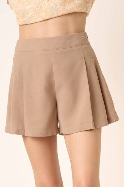 Mittoshop Side Invisible Zipper Pleated Shorts - Lily and Lavender Boutique