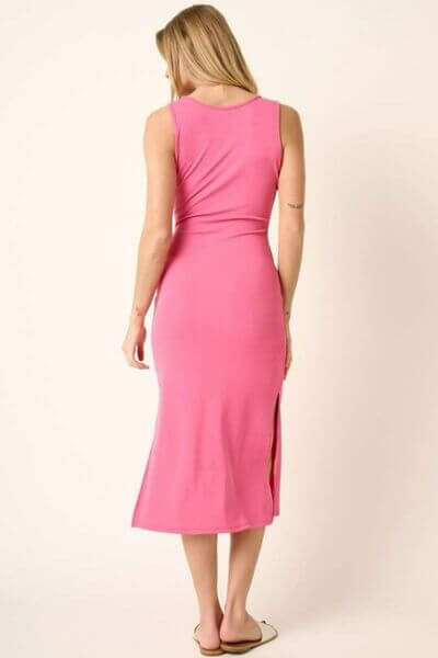 Mittoshop Side Slit Wide Strap Midi Tank Dress - Lily and Lavender Boutique