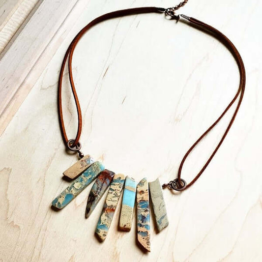 AQUA TERRA Leather Cord Necklace - Lily and Lavender Boutique