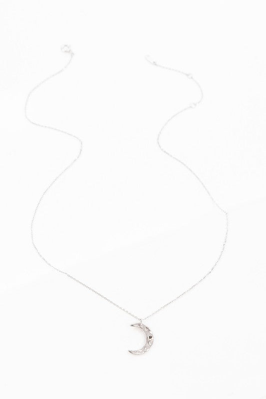 Crescent Moon Hammered Necklace - Lily and Lavender Boutique