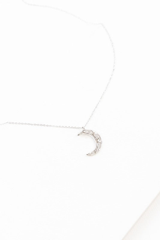 Crescent Moon Hammered Necklace - Lily and Lavender Boutique