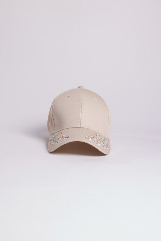 FLOWER EMBROIDERY CAP - Lily and Lavender Boutique