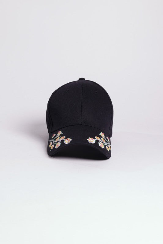 FLOWER EMBROIDERY CAP - Lily and Lavender Boutique