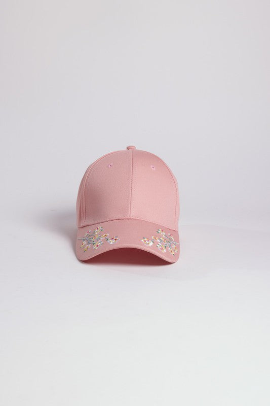 FLOWER EMBROIDERY CAP - Lily and Lavender Boutique