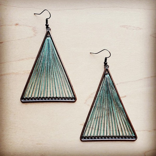 Large Woven Triangle Earring in Terra Cotta - Lily and Lavender Boutique