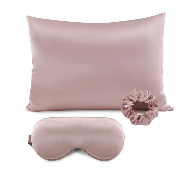 Satin Pillowcase Sleep Mask Scrunchie Gift Set - Lily and Lavender Boutique