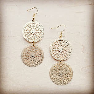 Matte Gold Dangle Filigree Earrings - Lily and Lavender Boutique