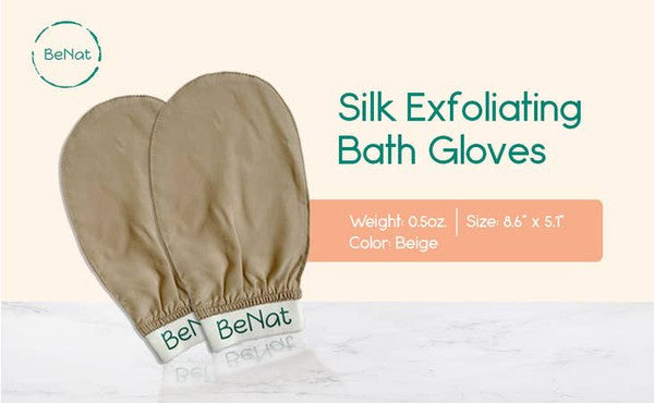 Silk Exfoliating Bath Gloves -Raw Silk - Lily and Lavender Boutique