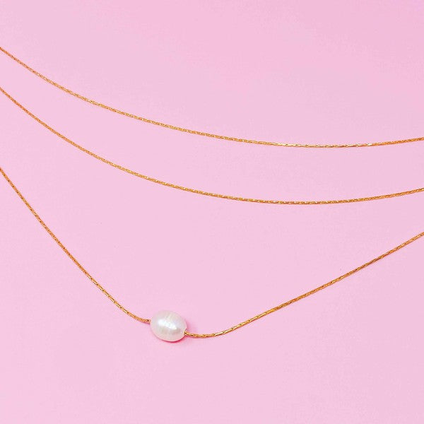 Layered Freshwater Pearl Pendant Necklace - Lily and Lavender Boutique