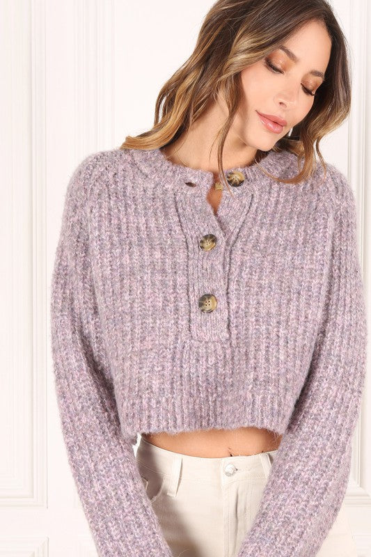 Melange multicolor sweater top - Lily and Lavender Boutique