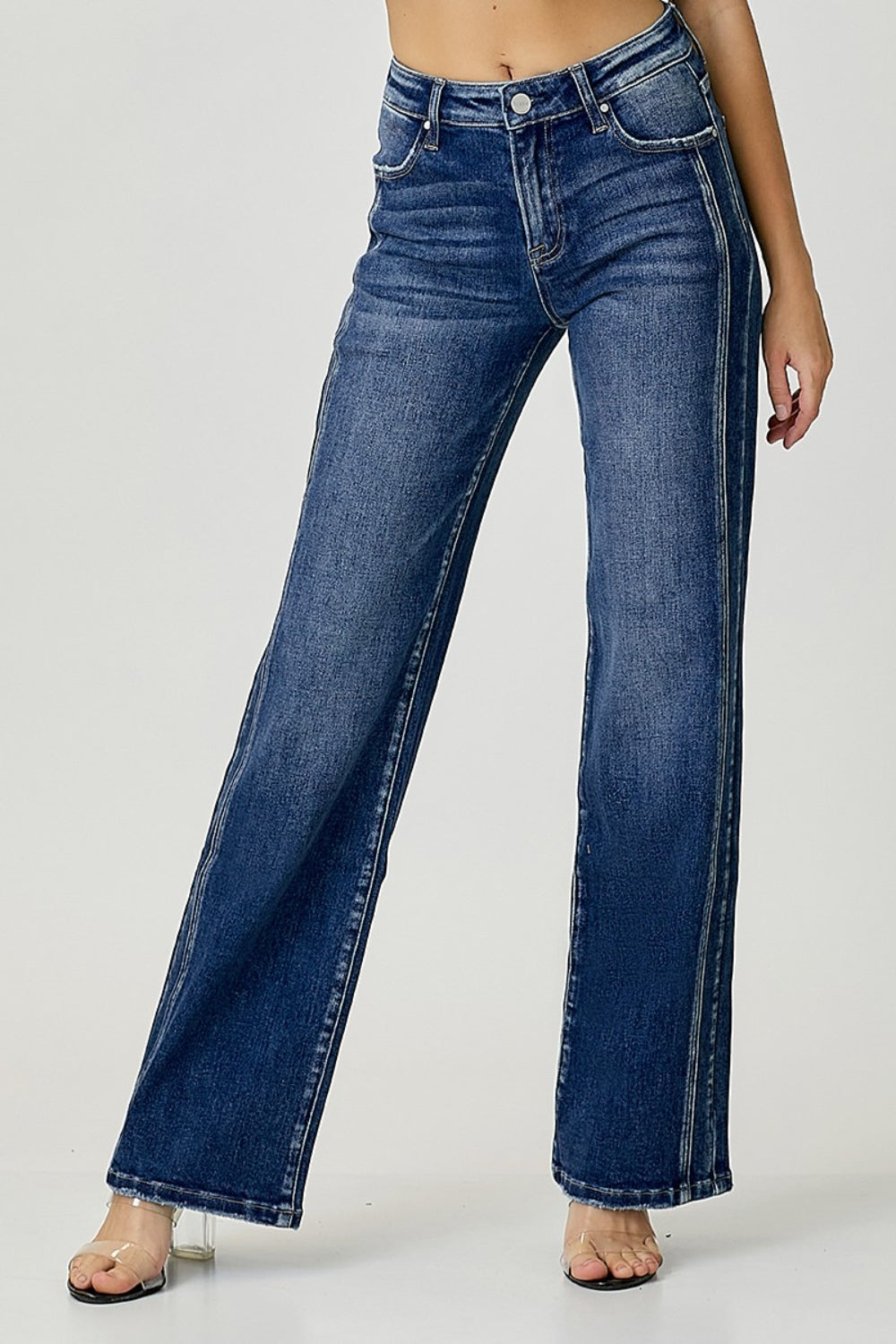 RISEN Mid Rise Straight Jeans - Lily and Lavender Boutique