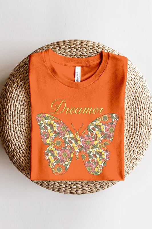 Dream Floral Butterfly Graphic T Shirts - Lily and Lavender Boutique