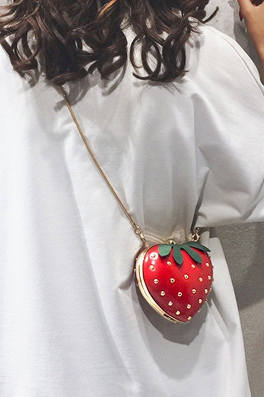 Iconic Strawberry Mini Box Clutch Bag - Lily and Lavender Boutique