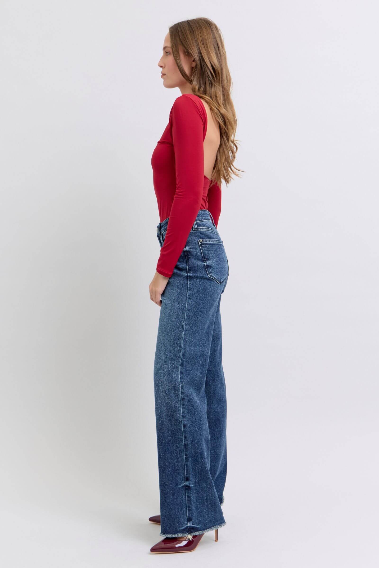 Judy Blue Full Size Raw Hem Mid Rise Jeans - Lily and Lavender Boutique