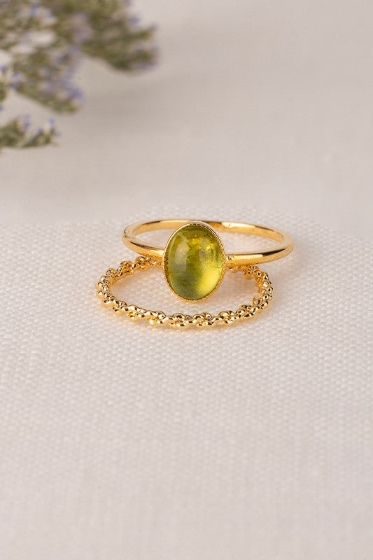 Natural stone ring set - Lily and Lavender Boutique