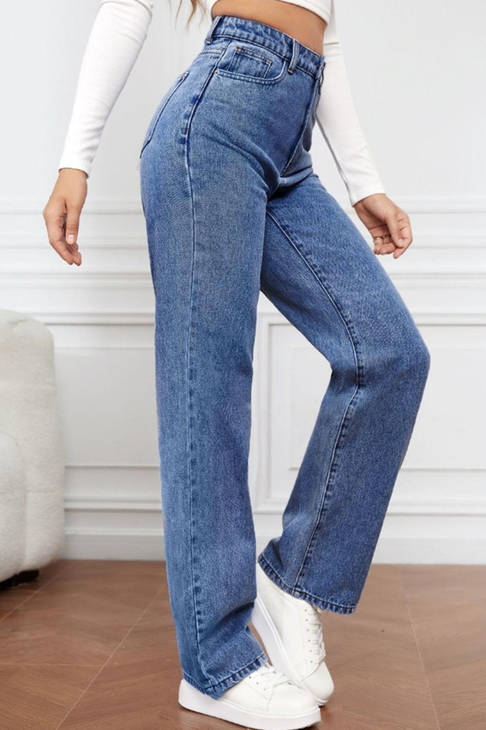 High Waist Straight Jeans - Lily and Lavender Boutique