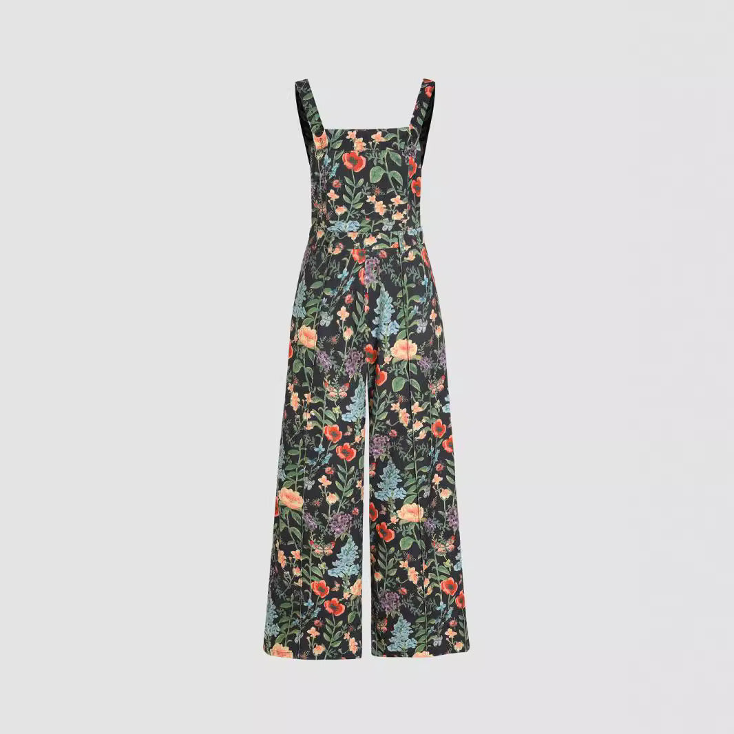 Floral Wide Leg Overalls