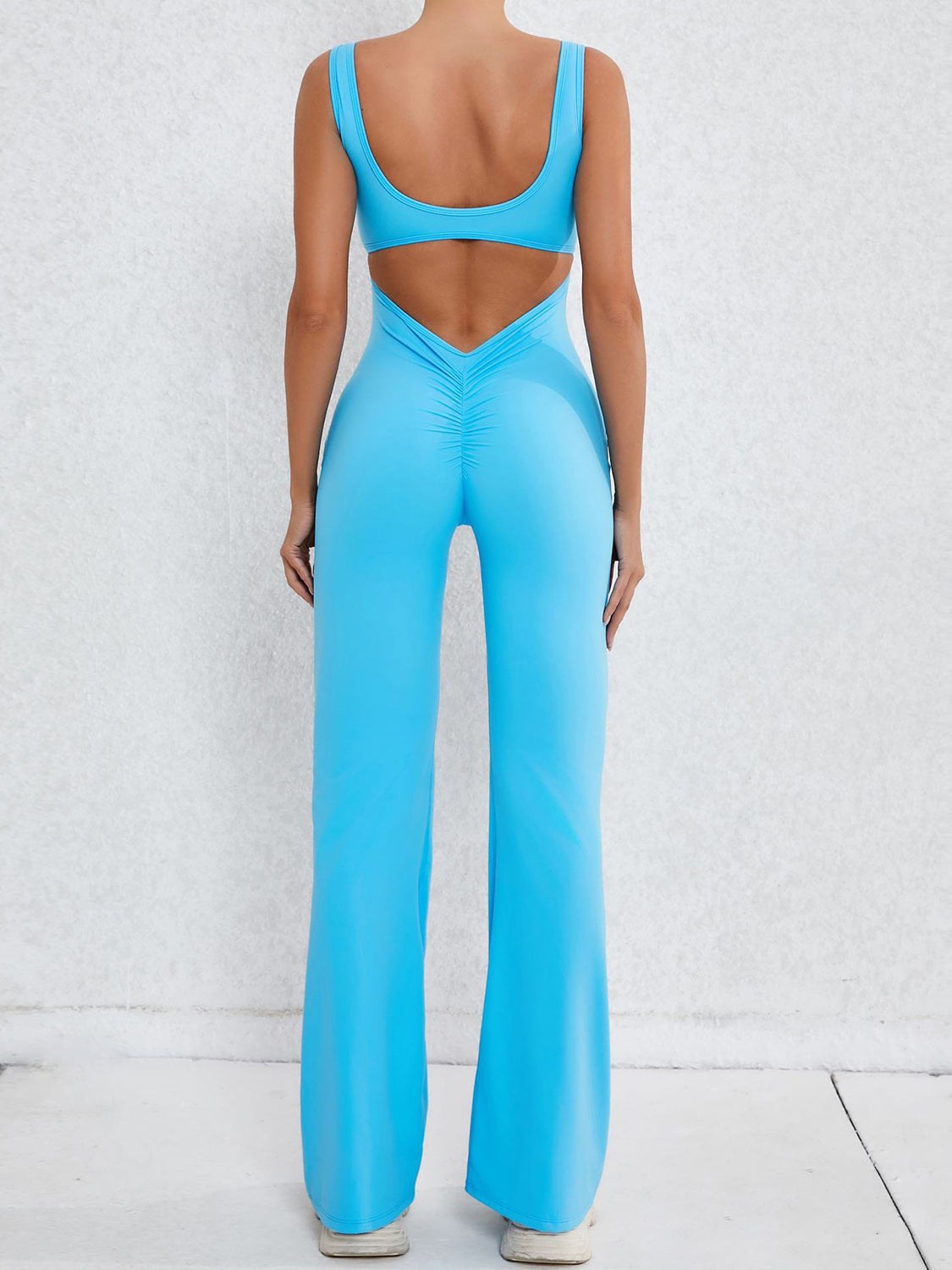 Cutout Wide Strap Scoop Neck Active Jumpsuit - Lily and Lavender Boutique