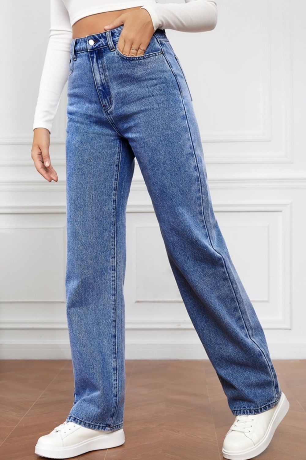 High Waist Straight Jeans - Lily and Lavender Boutique