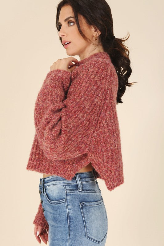 Melange multicolor sweater top - Lily and Lavender Boutique