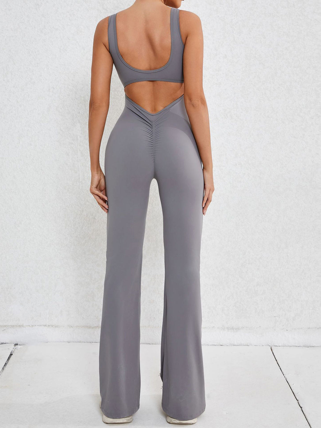 Cutout Wide Strap Scoop Neck Active Jumpsuit - Lily and Lavender Boutique