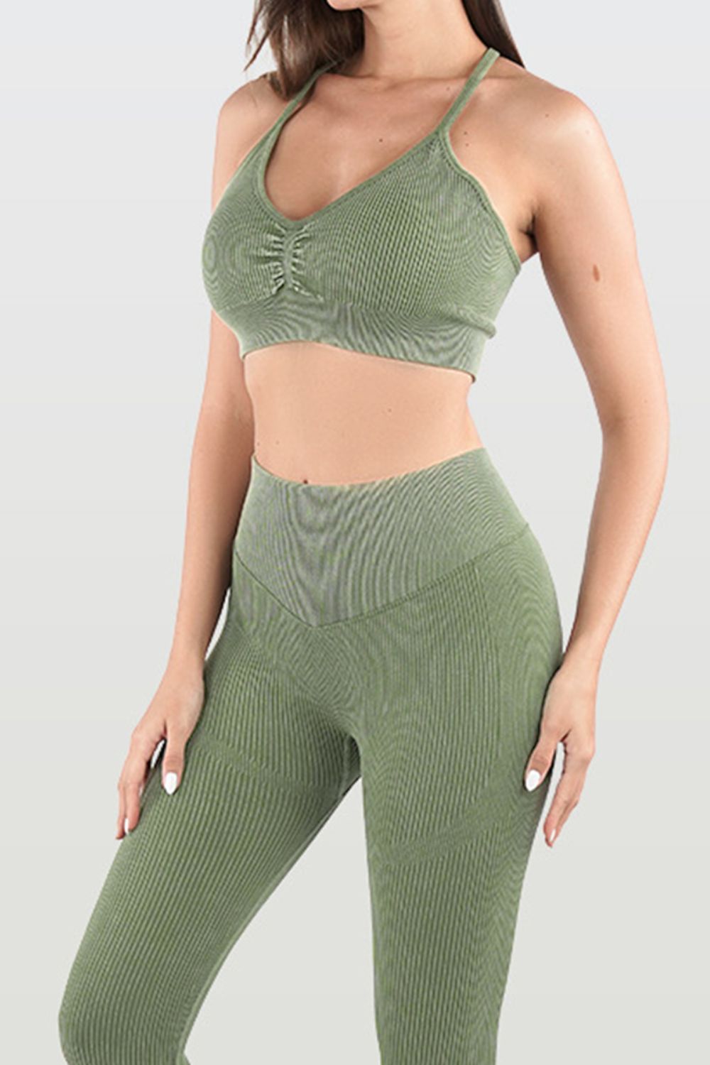 Ruched Spaghetti Strap Top and Pants Active Set - Lily and Lavender Boutique