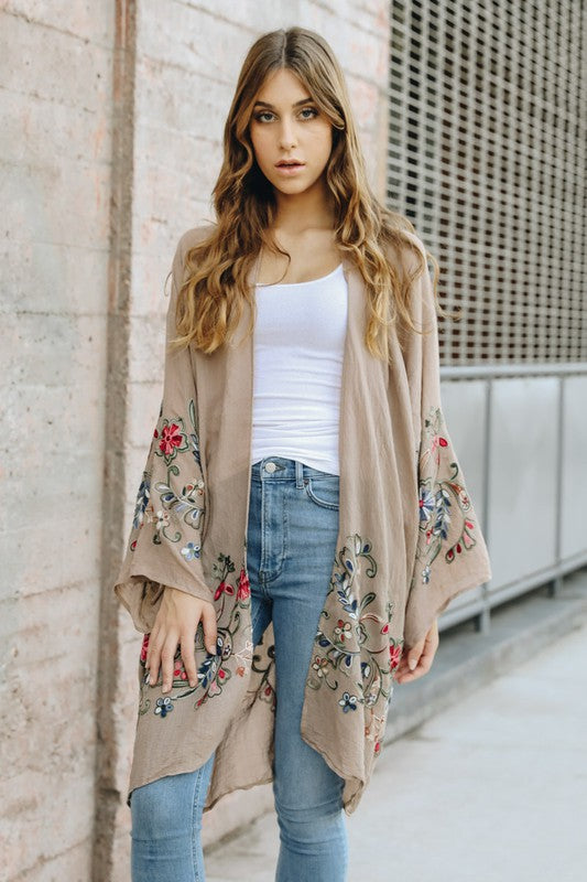 Long Floral Kimono Cardigan - Lily and Lavender Boutique