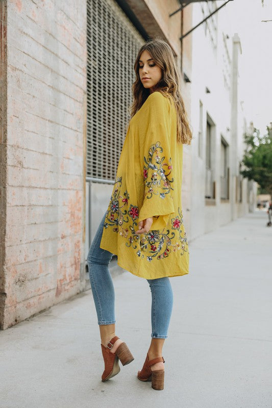 Long Floral Kimono Cardigan - Lily and Lavender Boutique