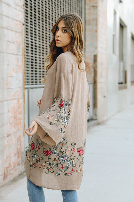 Long Floral Kimono Cardigan - Lily and Lavender Boutique