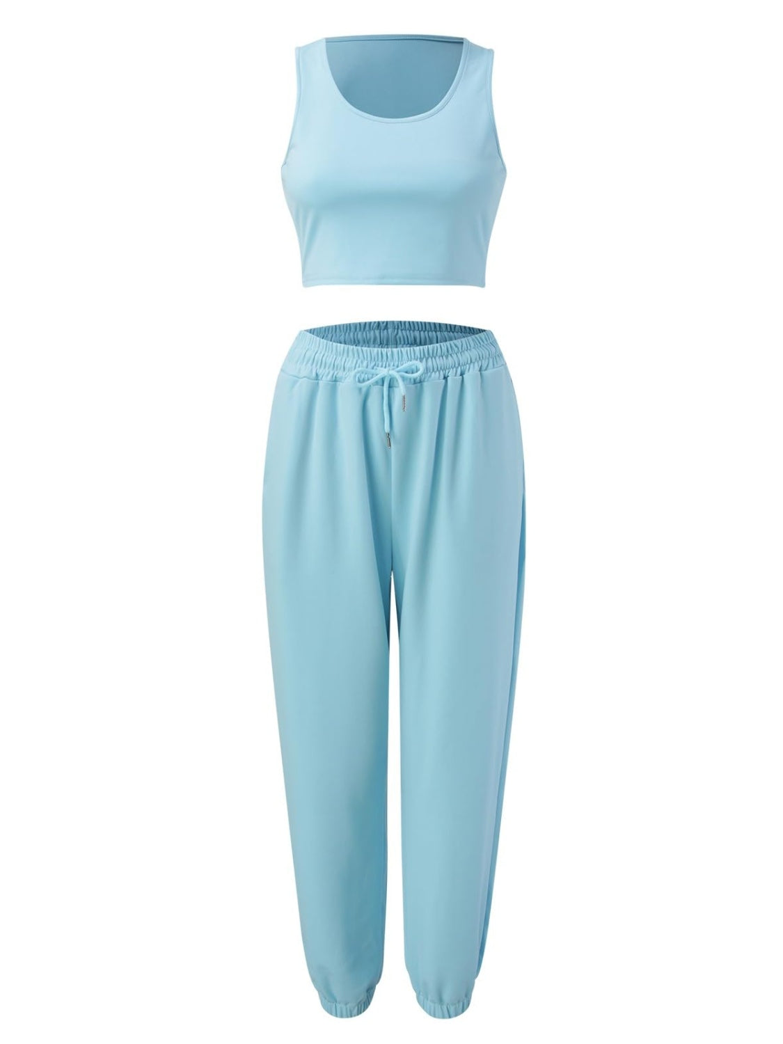 Wide Strap Top and Drawstring Joggers Set - Lily and Lavender Boutique