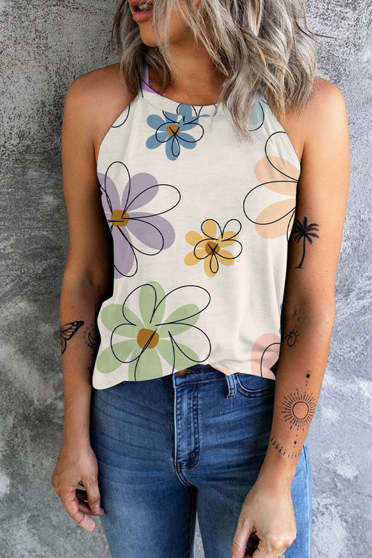 Printed Round Neck Tank