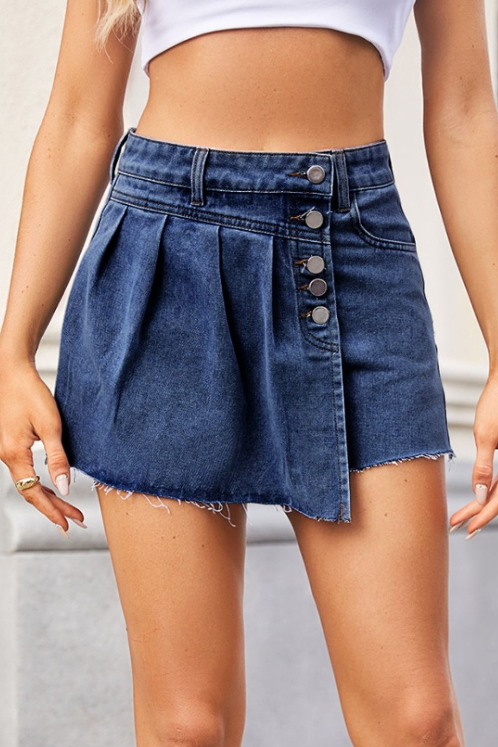 Raw Hem Denim skort - Lily and Lavender Boutique